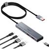 TSUPY Hub USB 3.2 Gen 2, Sdoppiatore USB 3.2 con 2 porte Tipo-C + 2 porte Tipo-A, 10Gbps Splitter USB in alluminio con cavo da 120 cm per laptop, desktop, PC, Xbox e Mac ecc.