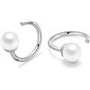 CHIC & ARTSY Orecchini a cerchio Huggie in argento sterling 925 con pallina Huggy per donna Orecchini a cerchio minimalisti Huggie Little Half Hoop