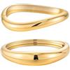 Yowivon Braccialetti Rigidi d'Oro per Donna, Set di 2 Bracciali a Goccia Fine, Bracciali Irregolari e Impilabili con Cerniera, Polsino Non Appannato, Regalo di Gioielli per Natale/Compleanno