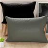 PETTI Artigiani Italiani - Coppia di Federe Cuscino 145x40 cm in Microfibra, Cuscini Arredo Camera da Letto, Divano, Set 2 Fodere Copricuscino, Federa Double Face Grigio e Nero