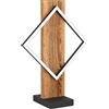 Eglo Lampada da tavolo a LED Boyal, con trave in legno, per comodino, in legno rustico e metallo nero, certificazione FSC, colore luce: bianco caldo, 42,5 cm