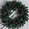 glowster Corona LED natalizia da 60 cm, decorata con ananas e palline decorative, abbellire porte e pareti per celebrazioni festive.