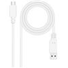 Nano Cable NANOCABLE 10.01.2100-W - Cavo USB 2.0 3A, tipo USB-C/M-A/M, colore: bianco, 0,5 m