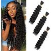 TGYHCJBY Water Wave Bulk for Braiding 16inch 300g With 6 Bundles Deep Wave Bulk Hair for Boho Braids No Weft Curly Wavy Synthetic Bohemian Braiding Hair Extensions for Women (1B, 16inch(50g/Bundle x6))