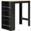 HOMCOM Tavolo Alto da Bar Tavolo da Cucina con 3 Ripiani Struttura in Legno Stile Moderno 112x57x106 cm Nero e Naturale | Aosom Italy