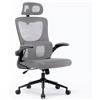 BAKAJI Sedia da Ufficio Ergonomica Grigio Rete Traspirante Supporto Lombare Poggiatesta