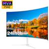 FYHXele Monitor da gioco curvo da 24 pollici 75Hz VA FHD 1080P Display per computer 3000R HDMI/VGA DCR Protezione per gli occhi VESA 100 * 100 Risposta da 2 ms - 24inch White