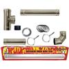 MBM Canna Fumaria Kit tubi stufa a pellet � 80. Canale da fumo in acciaio inox AISI 316L CE Made in Italy UNI 1856
