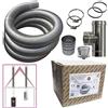 MBM Kit tubo acciaio inox 316 flessibile 10 mt diametro 80 mm interno liscio a norma CE EN 1856 2 canna fumaria