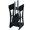 COMEX Porta attrezzi camino acciaio nero manico alluminio 2 accessori h. 40 cm. l. 17 x 18 cm. Made in Italy