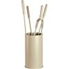COMEX Porta attrezzi camino acciaio tortora-sabbia 4 accessori h.60 d. 16 cm. Made in Italy