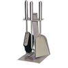 COMEX Porta attrezzi camino mini acciaio tortora sabbia con 3 accessori h. 39 l. 16 x 18 cm. Made in Italy