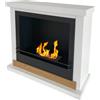 Divina Fire Camino a bioetanolo biocamino da terra Stoccolma in legno bianco L75xP24xH68 cm