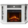 Divina Fire Camino elettrico caminetto da terra ad angolo MADISON in legno Bianco L126 x P78 x H83