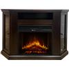 Divina Fire Camino elettrico caminetto da terra ad angolo MADISON in legno Noce L126 x P78 x H83