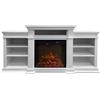 Divina Fire Camino elettrico caminetto da terra BIDEN in legno Bianco L179 x P48 x H85