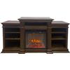 Divina Fire Camino elettrico caminetto da terra BIDEN in legno Noce L179 x P48 x H85