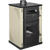 Divina Fire Stufa A Legna Con Forno 27,6Kw Termostufa boiler 38lt Elsa Beige