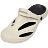 Harssidanzar Uomini e Donne Zoccoli Scarpe da Giardino, Sandali da Spiaggia Antiscivolo con Solette Rimovibili Outdoor Indoor HU201EU, Bianco/Nero, Taglia 40/41