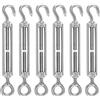 gvivej Tenditori per funi M4, 6 pezzi in acciaio inox 304, ganci regolabili OC, ganci per tende da sole, corda o filo per stendibiancheria (argento)