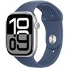 Apple Watch Series 10 GPS 46mm Aluminium Silver Sport Band Denim M/L Smartwatch iOS