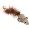 Leopet Cat Topolino in Lino e Canapa Naturale con Piuma e Erba Gatta - 16X5 cm
