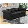 Divano CHESTERFIELD 3 posti in similpelle Nero