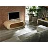 STONES HOME FURNITURE, Tavolino Salotto Moderno in Compensato Marino Ricoperto da Tasselli di Pietra Fossile White Agata, Modello Sandu, Colore Beige, 62 x 120 x h 35 cm