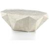STONES HOME FURNITURE, Tavolino Salotto Moderno in Compensato Marino Ricoperto da Tasselli di Pietra Fossile White Agata, Modello Diamond Medium, Colore Beige, 70 x 120 x h 40 cm