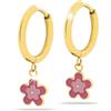 Mast Industria Italiana MJ POST 487 ORECCHINO DEFINITIVO MEDICAL JEWELS CERCHIO CON FIORELLINO PENDENTE ROSA