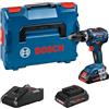 Bosch Professional 06019H5304 Trapano a Percussione Gsb 18V-55, 2X4.0Ah Batterie + Caricatore, 18 Volt, Diametro Foro in Muratura: 10 mm, in L-Boxx, 18 V, Blu