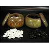 Markenlos Antica coppia di ciotole Go con Go Stones set gioco da tavolo tradizionale gi...