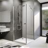 Parama Box doccia 80x80 cm con apertura a battente e parete fissa, profili cromati e vetro da 8mm trasparente h195 | Fiji
