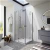 Parama Box doccia 80x80cm doppio battente con cerniere profili cromati e vetro da 8mm trasparente h195 | Fiji