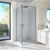 Parama Box doccia 80x80 cm con apertura a battente lato sinistro con cerniere e parete fissa, profili cromati e vetro 8mm trasparente h195 | Fiji