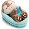 NICI lontra di peluche con pesce 12 cm che dorme nel cesto - grigio - Morbido peluche, carino da coccolare e giocare, per bambini e adulti, un'ottima idea regalo - 61582