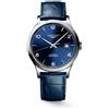 Longines Orologio Record L2.821.4.96.4 COSC Blu 40mm Uomo Longines
