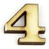 Numero 4 Clarendon in Legno cm 1,5