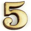 Numero 5 Clarendon in Legno cm 1,5