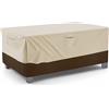 Vailge AOKEY vailge - Copertura per tavolo da patio rettangolare/ovale, resistente e impermeabile, copertura per mobili da giardino, grande, beige e marrone