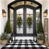 FONEYI Buffalo - Tappeto per esterni a quadri, 81,3 x 122 cm, tappetino per porta d'ingresso, antiscivolo, assorbente, per interni, lavabile, per esterni, per portico anteriore, fattoria, bianco e