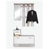 Avanti Trendstore [RUDOLF] - Mobile da ingresso con specchio, 3 ganci appendiabito e scarpiera. Disponibile in diversi colori. Dimensioni LAP 100x180x25 cm - Marrone chiaro / bianco - Legno laminato