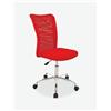 Avanti Trendstore [MIGUEL] - Sedia da scrivania su rotelle, leggera, pratica e girevole, con schienale in rete traspirante e base a croce in metallo cromato, regolabile in altezza, disponibile in vari colori, dimensioni: LAP 42x90/100x44 cm - Rosso