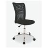 Avanti Trendstore [MIGUEL] - Sedia da scrivania su rotelle, leggera, pratica e girevole, con schienale in rete traspirante e base a croce in metallo cromato, regolabile in altezza, disponibile in vari colori, dimensioni: LAP 42x90/100x44 cm - Nero