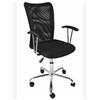 Avanti Trendstore [MIGALLI] - Sedia da scrivania con tessuto a rete traspirante disponibile in diversi colori. Con braccioli e base cromata, girevole e regolabile in altezza. dimensioni: LAP 58x86-96x52 cm - Nero