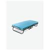 Avanti Trendstore [BRANDA] - Letto per ospiti, pieghevole e su rotelle, in metallo nero con 14 doghe in legno, materasso in schiuma blu incluso. Dimensioni letto: LAP 80x35x190 cm - Nero
