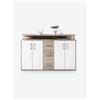 Avanti Trendstore [DORO] - Madia con 1 ripiano aperto, 3 cassetti e 4 ante a battente in laminato, disponibile in diversi colori, dimensioni: LAP 139x90x34 cm - Marrone / bianco - Legno laminato
