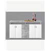 Avanti Trendstore [LIFT] - Comò spaziosa con 4 ante a battente e 3 cassetti, in laminato disponibile in 2 diversi colori, dimensioni: LAP 180x90x40 cm - Bianco / grigio - Legno laminato