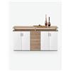 Avanti Trendstore [LIFT] - Comò spaziosa con 4 ante a battente e 3 cassetti, in laminato disponibile in 2 diversi colori, dimensioni: LAP 180x90x40 cm - Marrone / bianco - Legno laminato