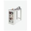 Avanti Trendstore [CUBA] - Tavolo da bar con scaffali integrati, in legno laminato di colore bianco oppure old style scuro. Disponibile in diversi colorazioni. Dimensioni LAP 115x103x50 cm - Bianco / grigio - Legno laminato